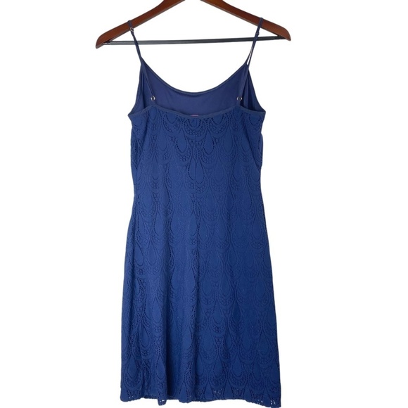LILLY PULITZER Dellaria Mini Dress Teardrop Lace in Navy Blue Size M - Picture 3 of 9